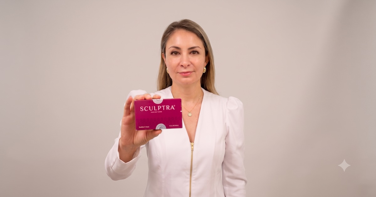 Doctora Avaria mostrando Sculptra