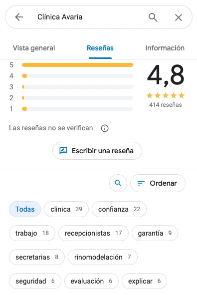 Reseñas al 20 de Septiembre de 2023